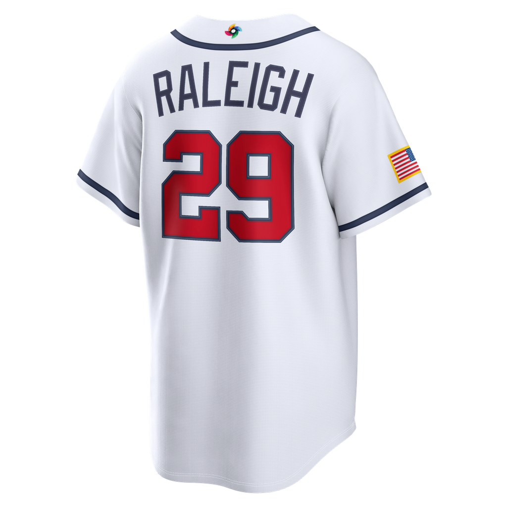 Men's USA Baseball Cal Raleigh White 2026 World Baseball Classic Home Stadium Jersey