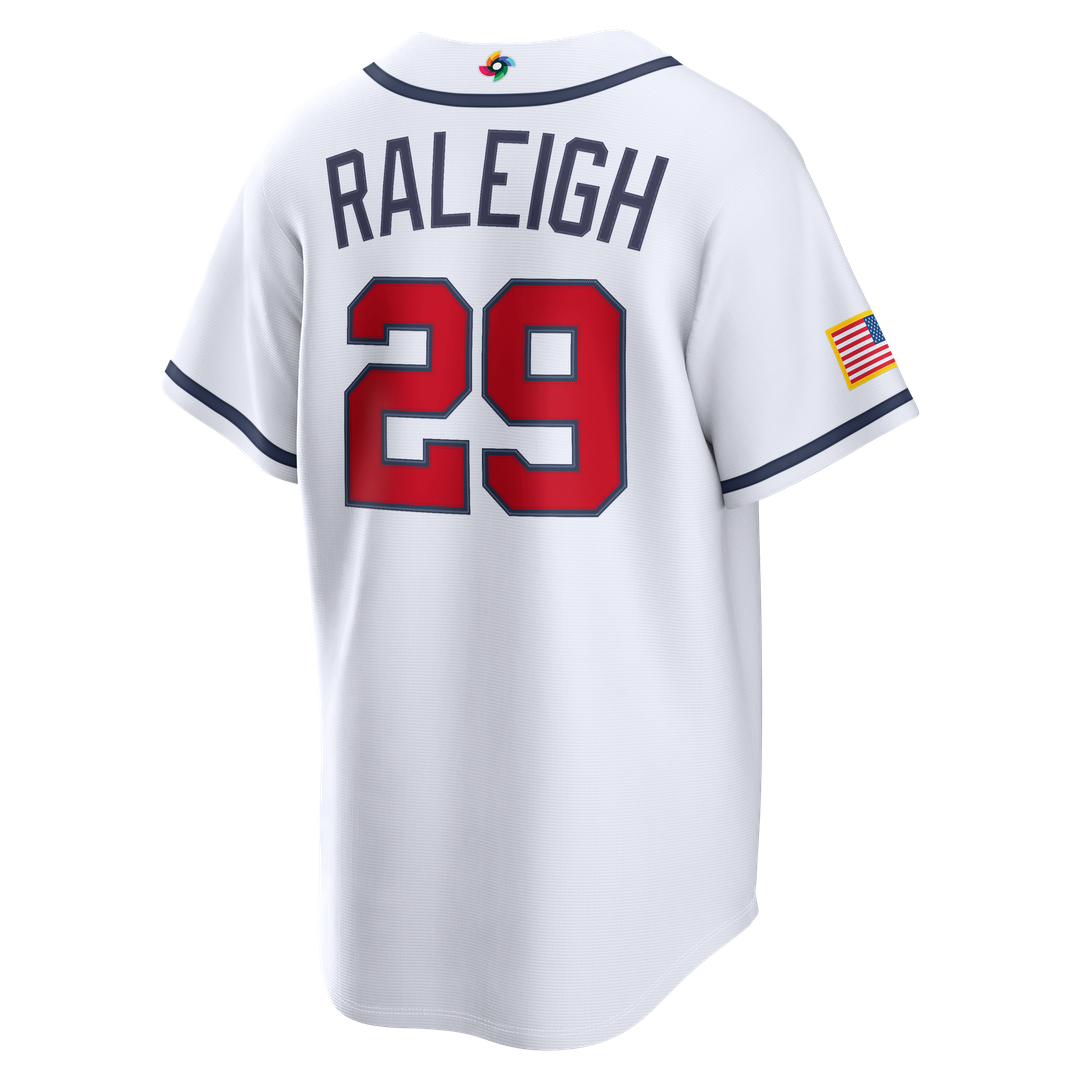 Men's USA Baseball Cal Raleigh White 2026 World Baseball Classic Home Stadium Jersey