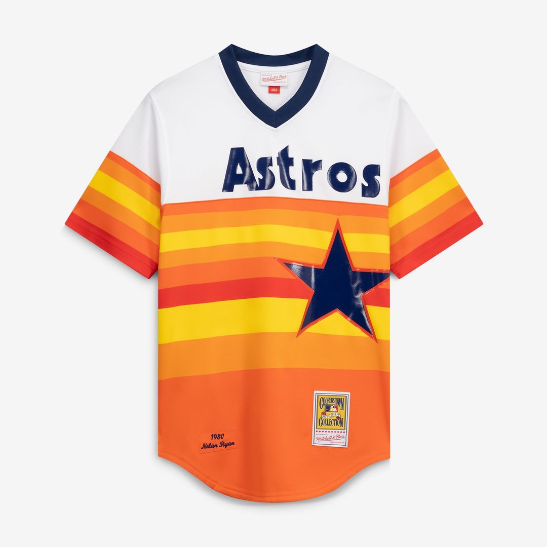 Men's Houston Astros Nolan Ryan White Throwback Jersey