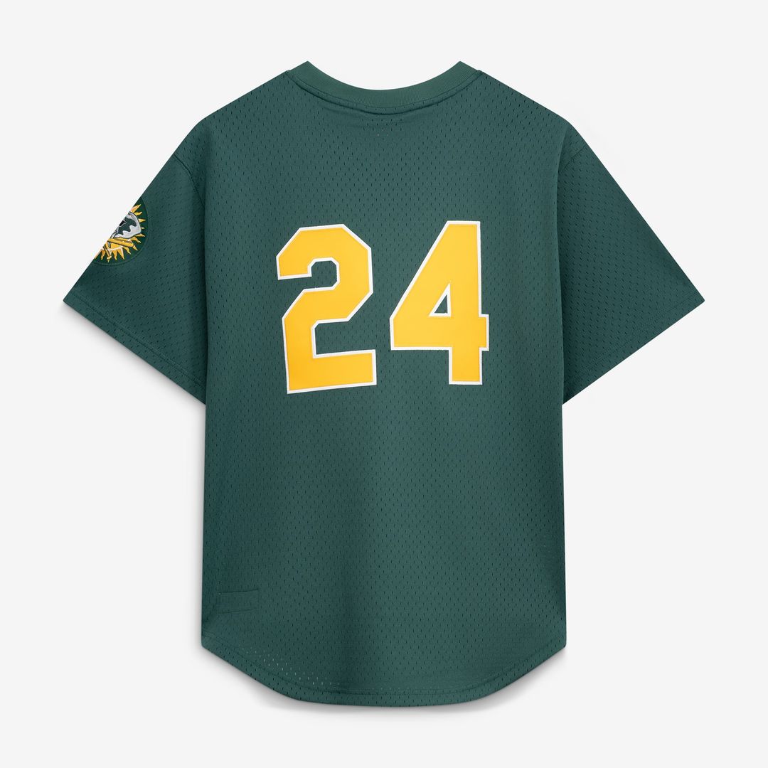 Men's Athletics Rickey Henderson Green Batting Practice Jersey
