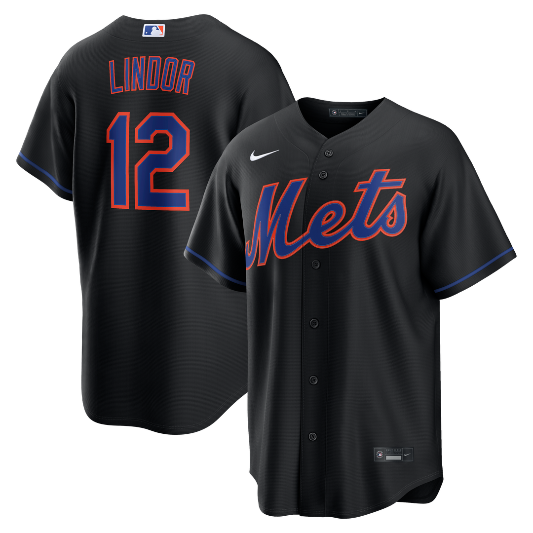 Men's New York Mets Francisco Lindor Black Alternate Replica Jersey