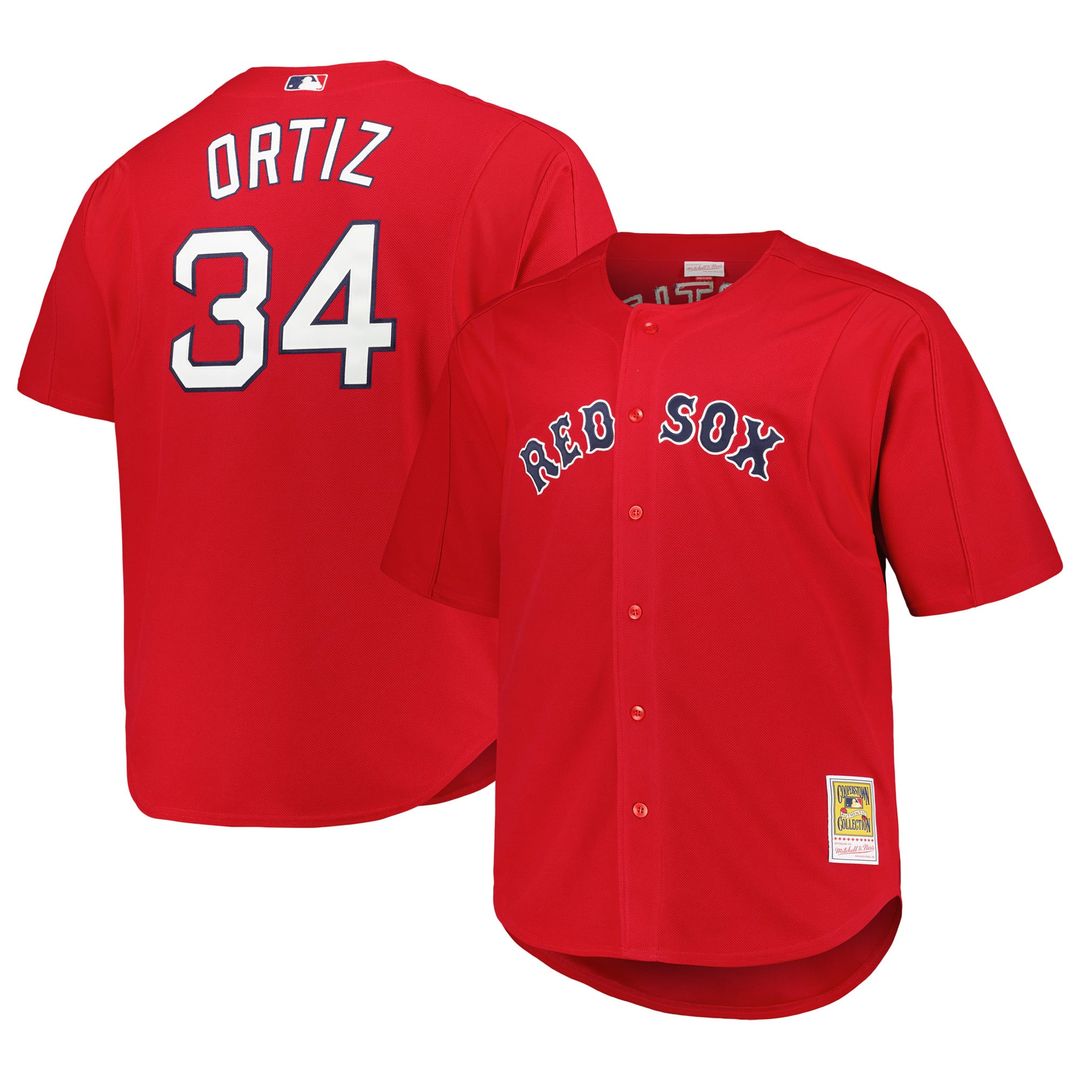 Men's Boston Red Sox David Ortiz Red Big & Tall Mesh Batting Practice Jersey