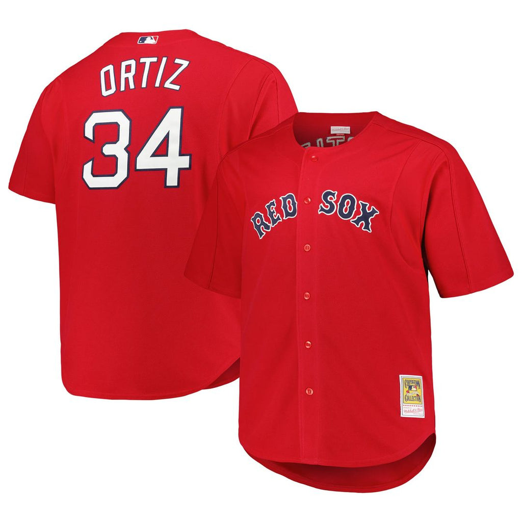 Men's Boston Red Sox David Ortiz Kelly Green Big & Tall Mesh Batting Practice Jersey