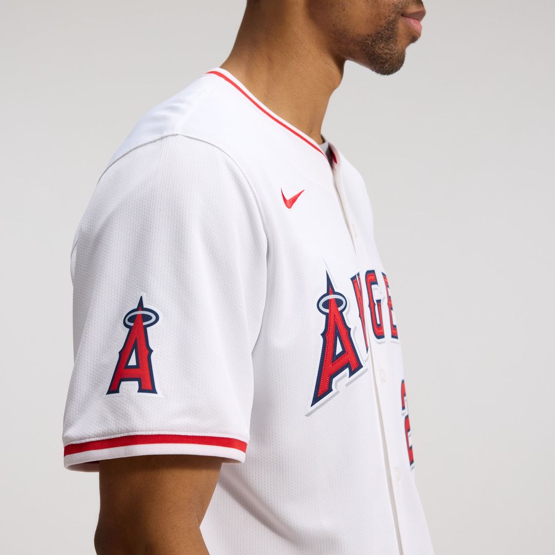 Men's Los Angeles Angels Mike Trout White Home Player Jersey