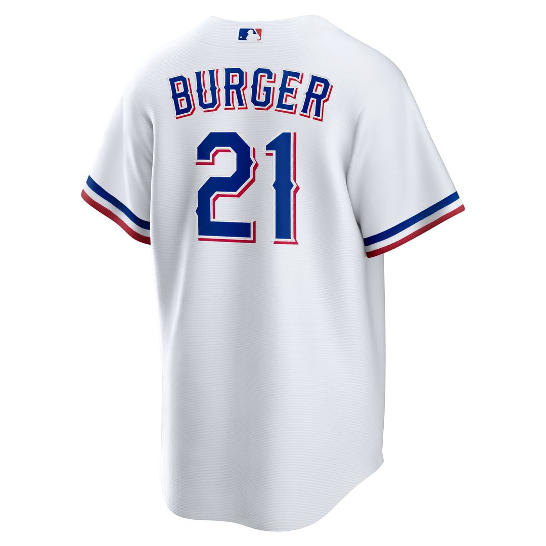 Men's Texas Rangers Jake Burger White Home Replica Jersey