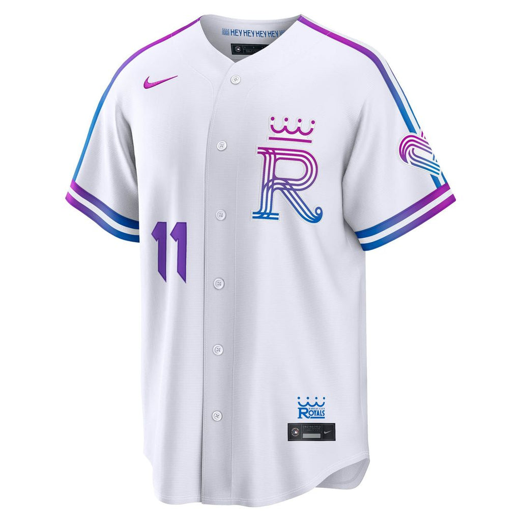 Men's Kansas City Royals Maikel Garcia White 2026 City Connect Stadium Jersey