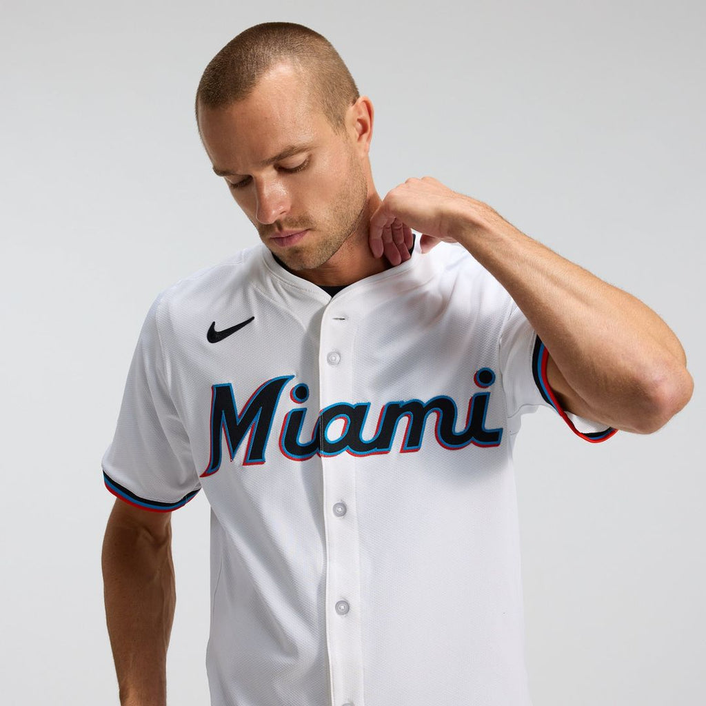 Men's Miami Marlins White Home Elite Jersey