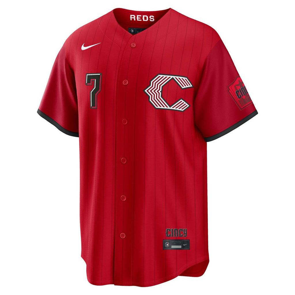 Men's Cincinnati Reds Spencer Steer Red 2026 City Connect Stadium Jersey