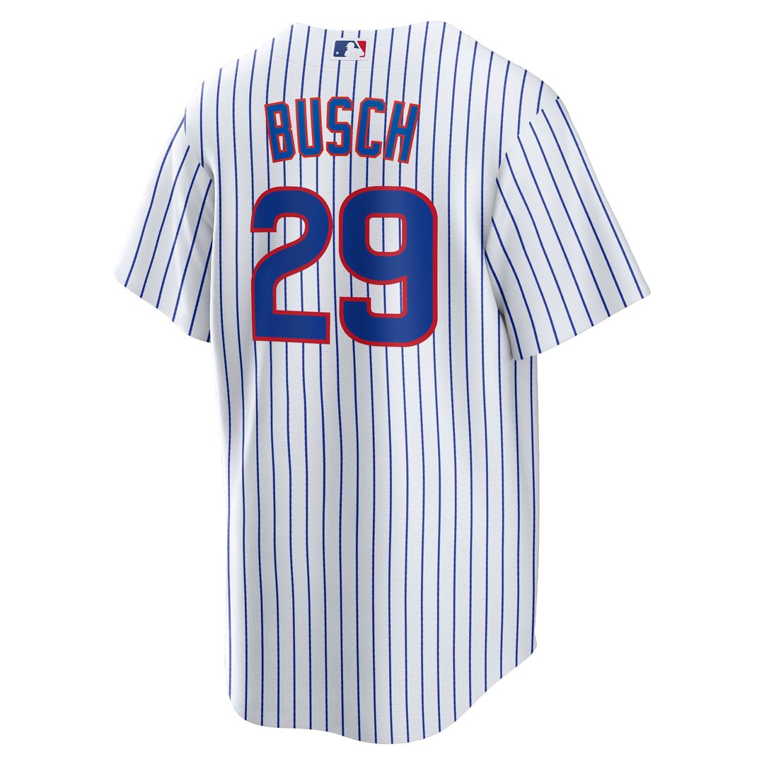 Men's Chicago Cubs Michael Busch White Home Replica Jersey