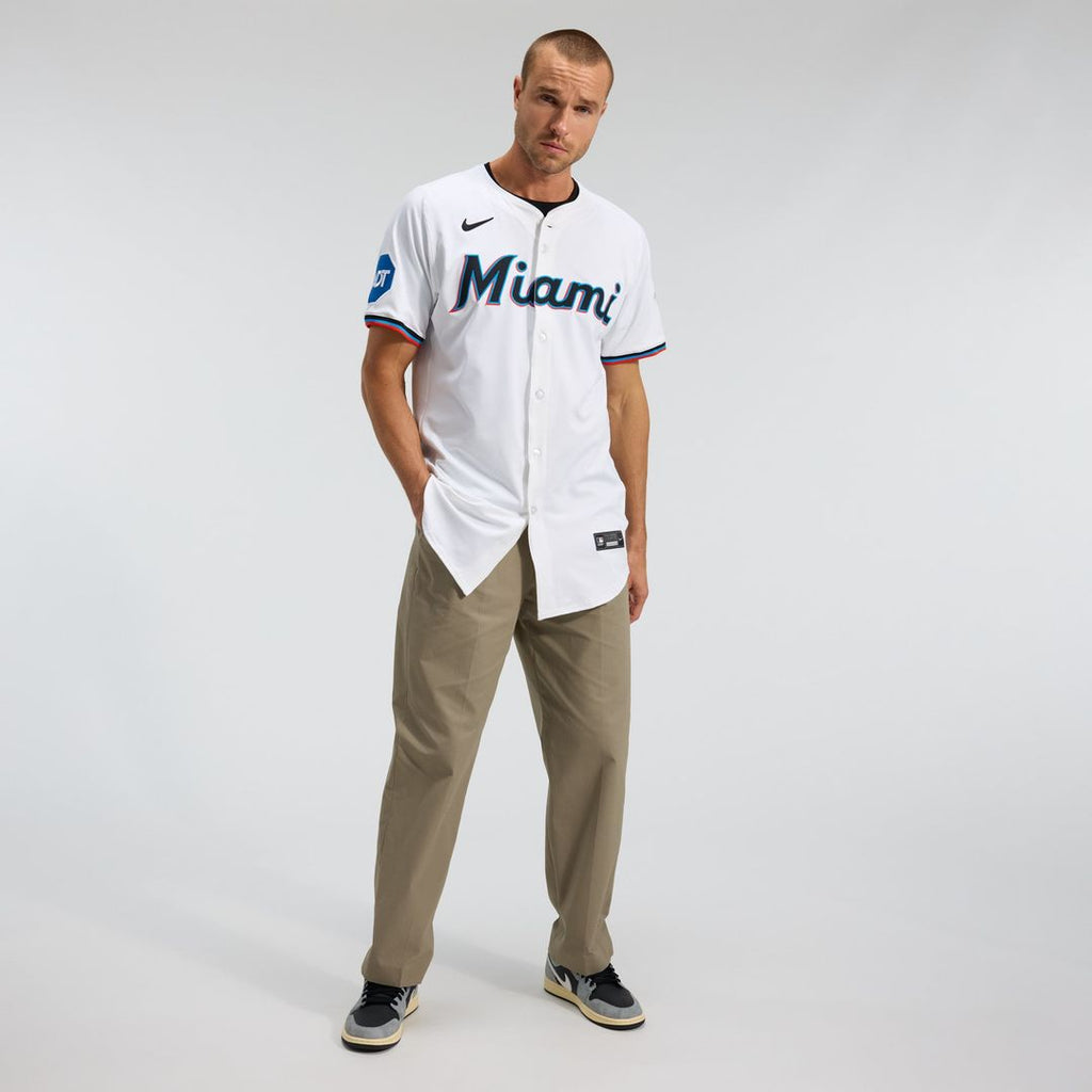 Men's Miami Marlins White Home Elite Jersey