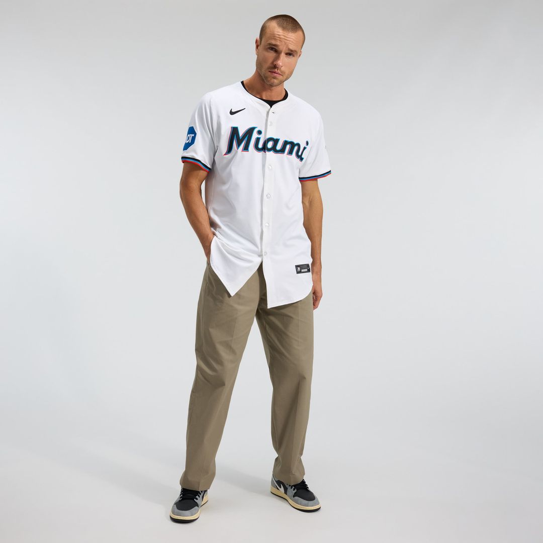 Men's Miami Marlins White Home Elite Jersey
