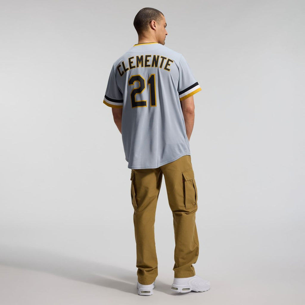 Men's Pittsburgh Pirates Roberto Clemente Gray Throwback Jersey