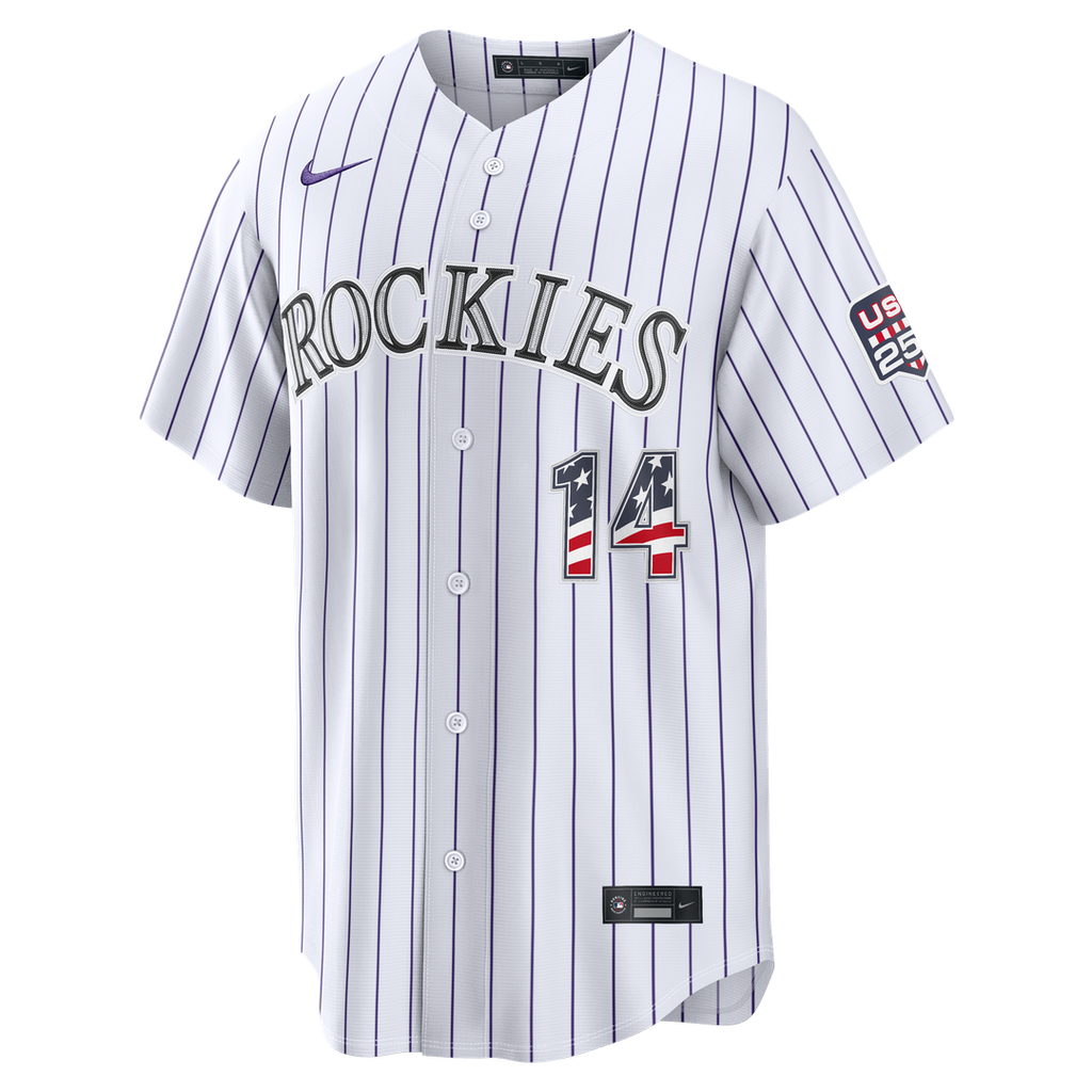 Fourth of July Men's Colorado Rockies Ezequiel Tovar White USA 250 Stadium Jersey