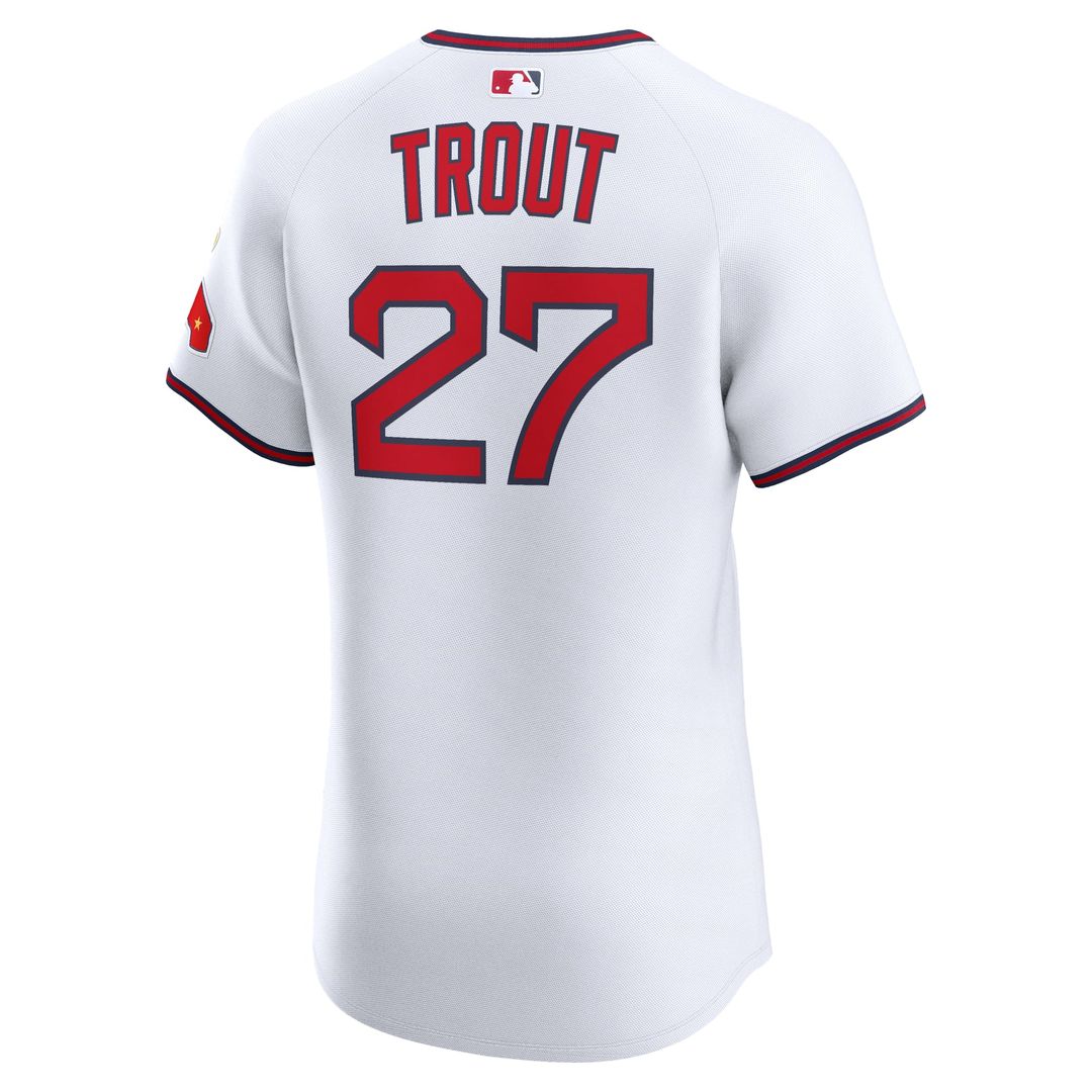 Men's Los Angeles Angels Mike Trout White Alternate 2 Elite Jersey