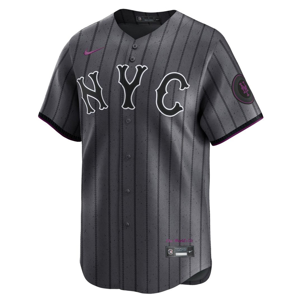 Men's New York Mets Graphite 2024 City Connect Jersey
