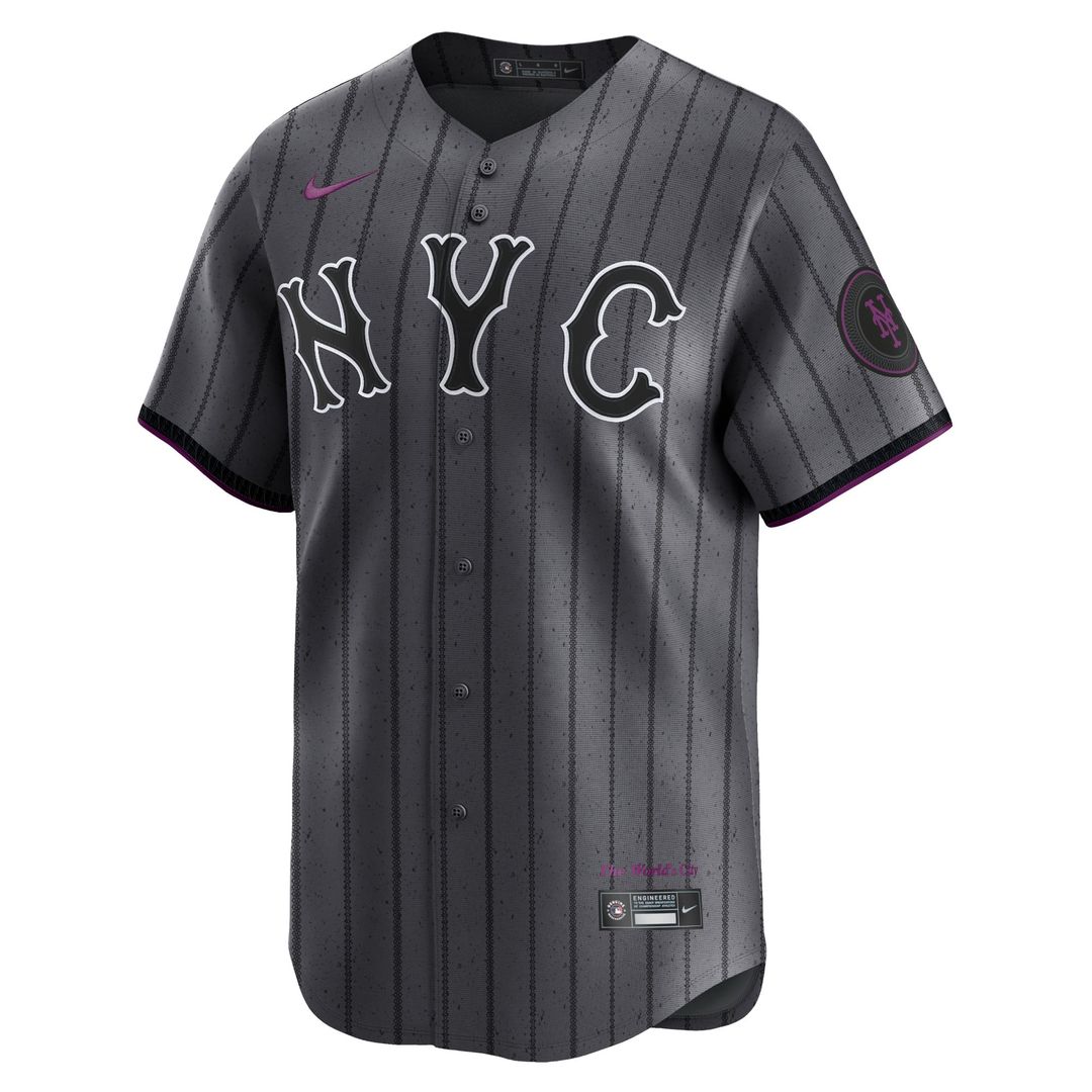 Men's New York Mets Graphite 2024 City Connect Jersey