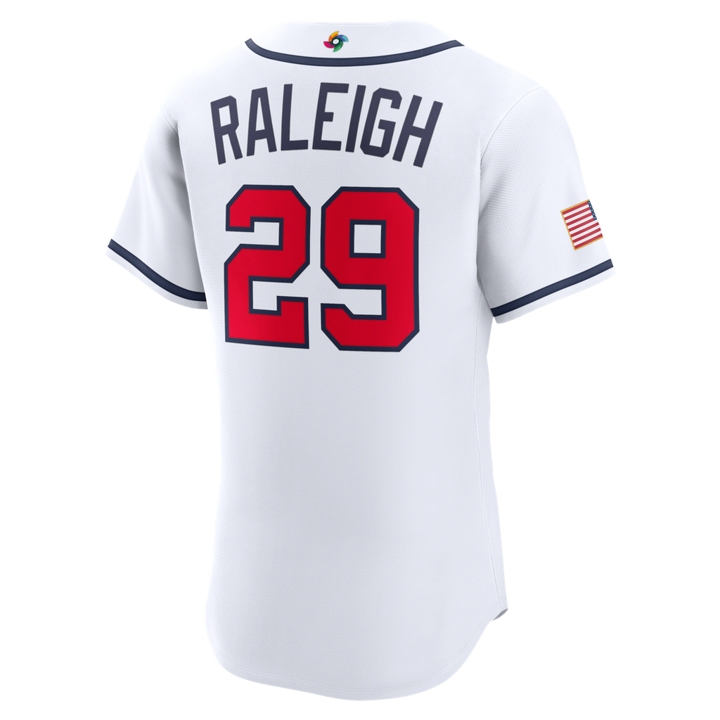 Men's USA Baseball Cal Raleigh White 2026 World Baseball Classic Home Jersey