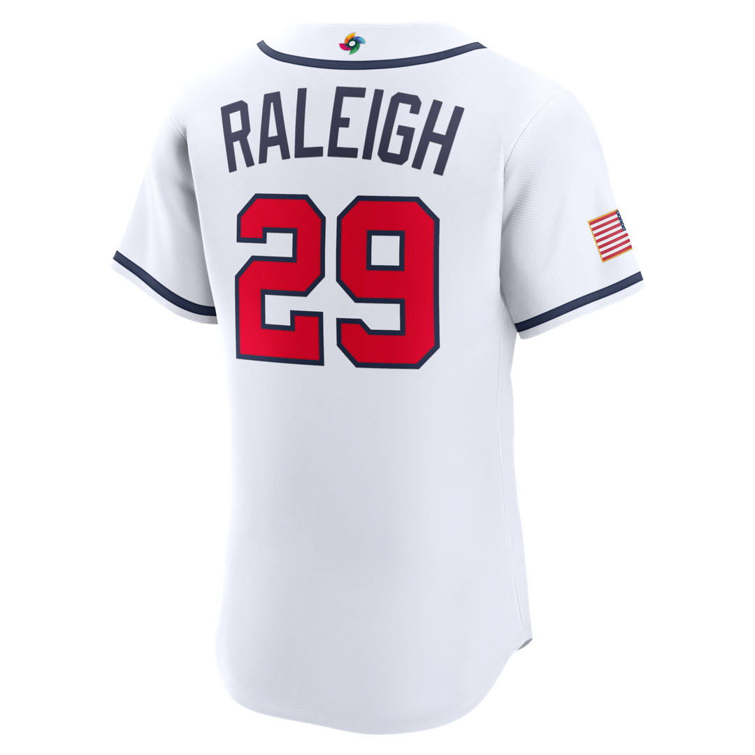 Men's USA Baseball Cal Raleigh White 2026 World Baseball Classic Home Jersey
