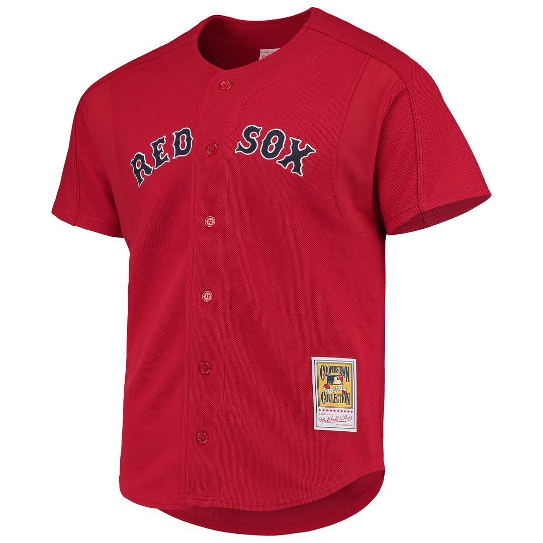 Men's Boston Red Sox David Ortiz Red Mesh Batting Practice Button-Up Jersey