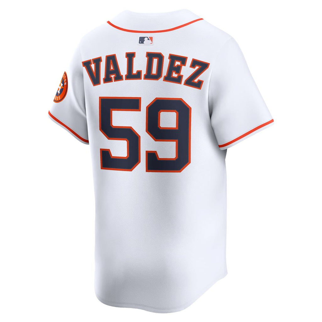 Men's Houston Astros Framber Valdez White Home Player Jersey