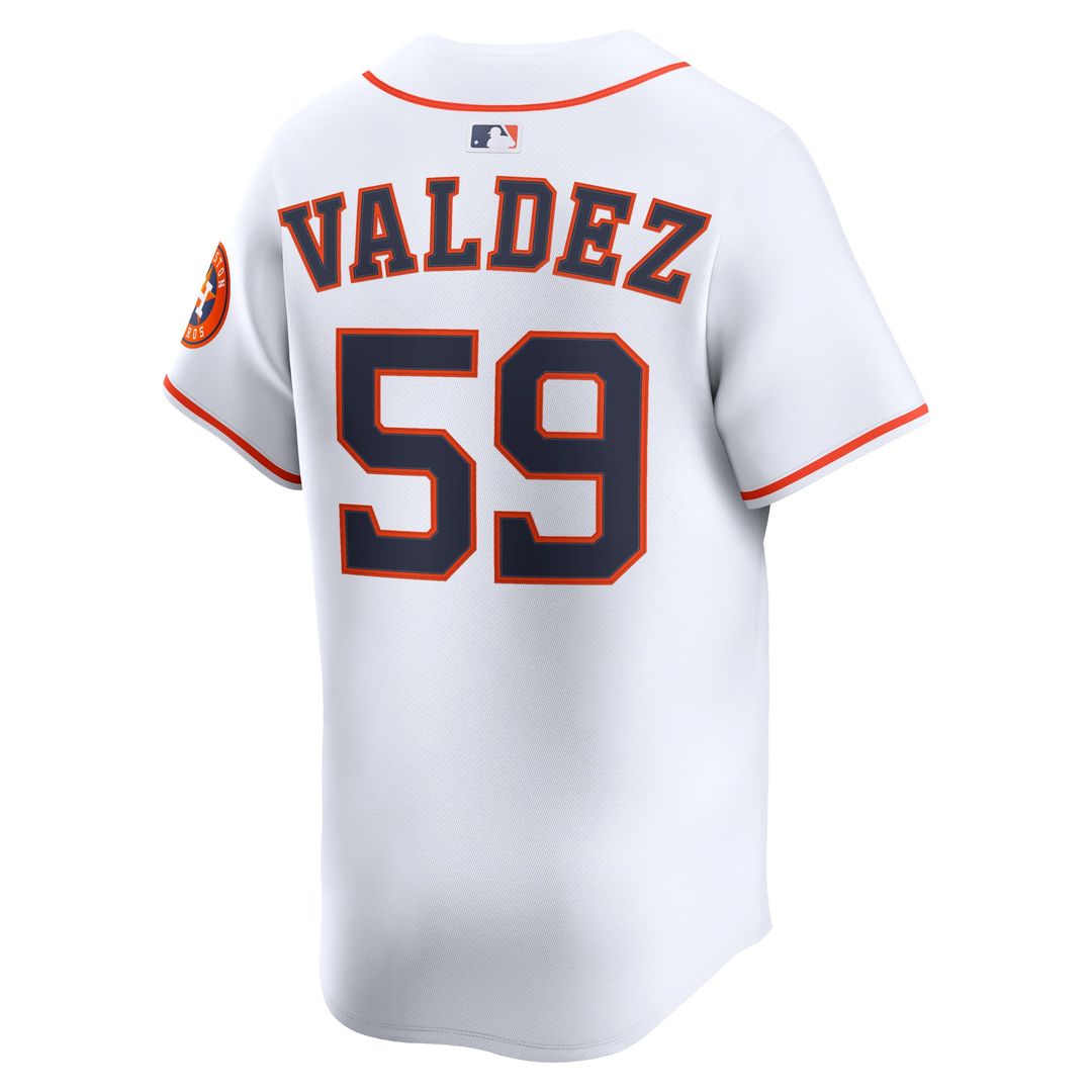 Men's Houston Astros Framber Valdez White Home Player Jersey