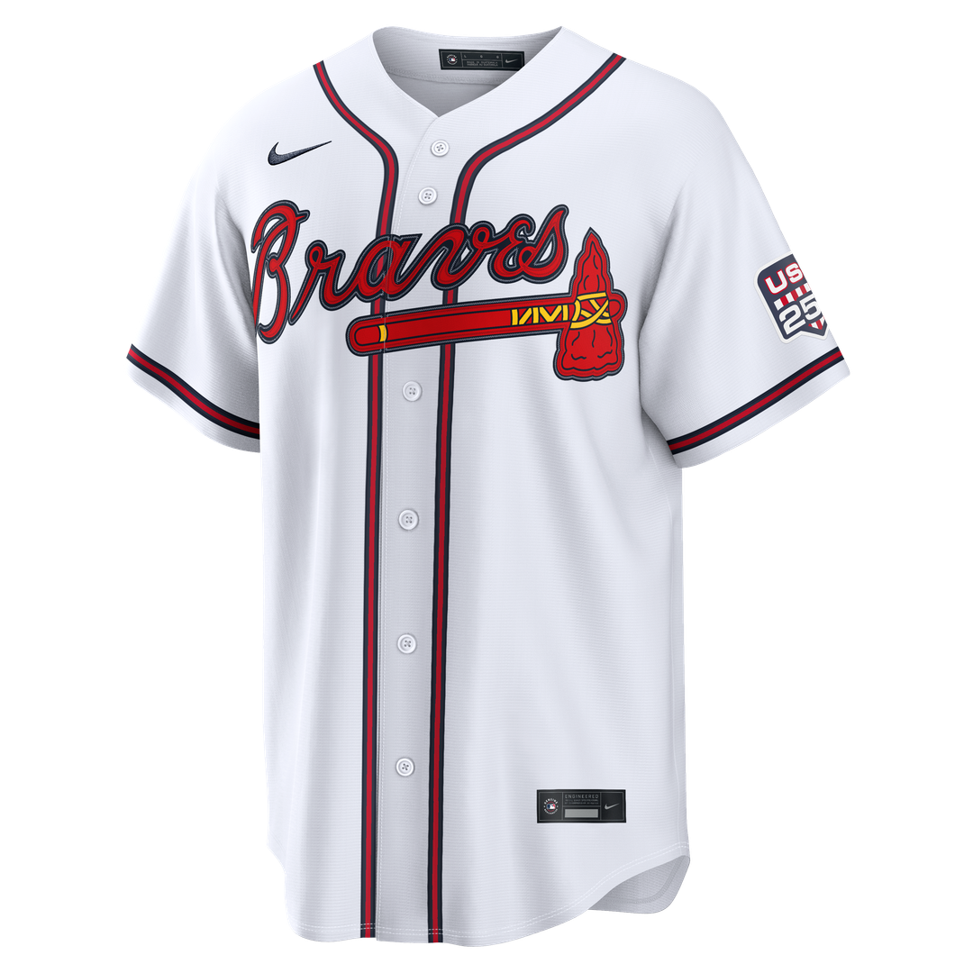 Fourth of July Men's Atlanta Braves Drake Baldwin White USA 250 Stadium Jersey