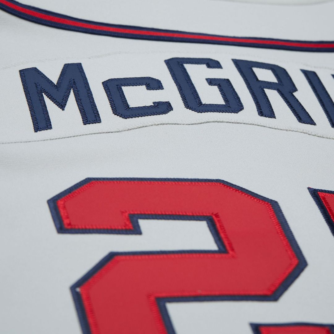 Men's Atlanta Braves Fred McGriff Gray 1995 Throwback Jersey