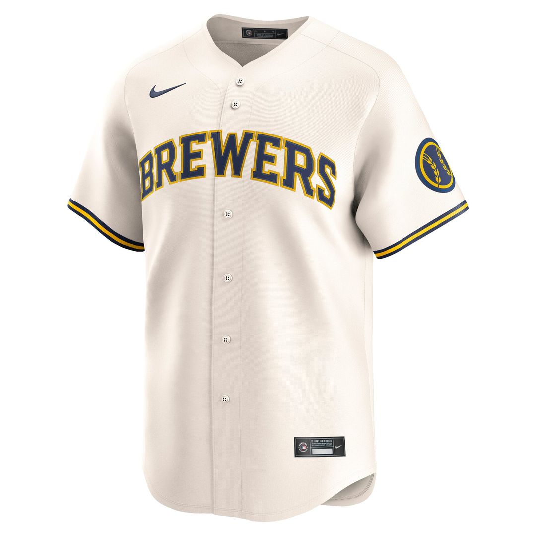 Men's Milwaukee Brewers Cream Home Jersey