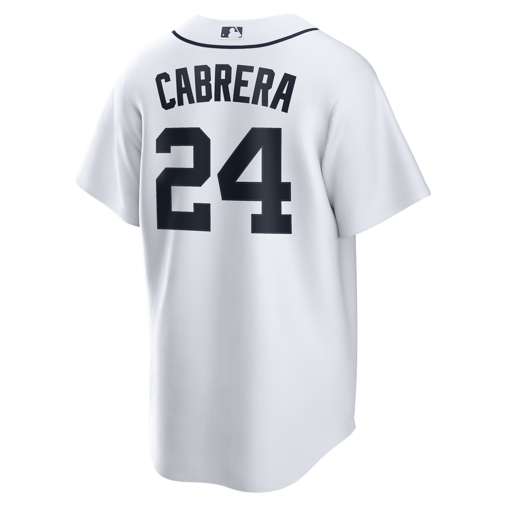 Men's Detroit Tigers Miguel Cabrera White Home Retired Player Replica Jersey
