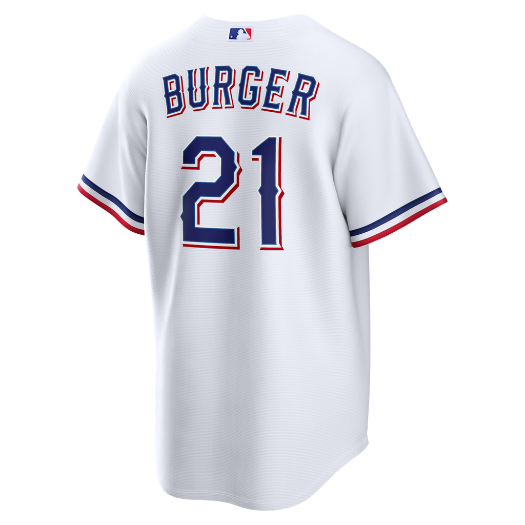 Men's Texas Rangers Jake Burger White Home Replica Jersey
