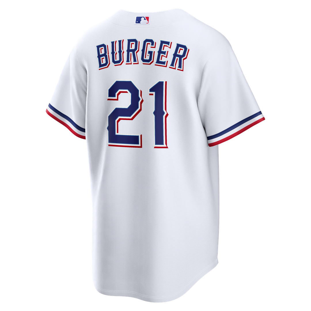 Men's Texas Rangers Jake Burger White Home Replica Jersey