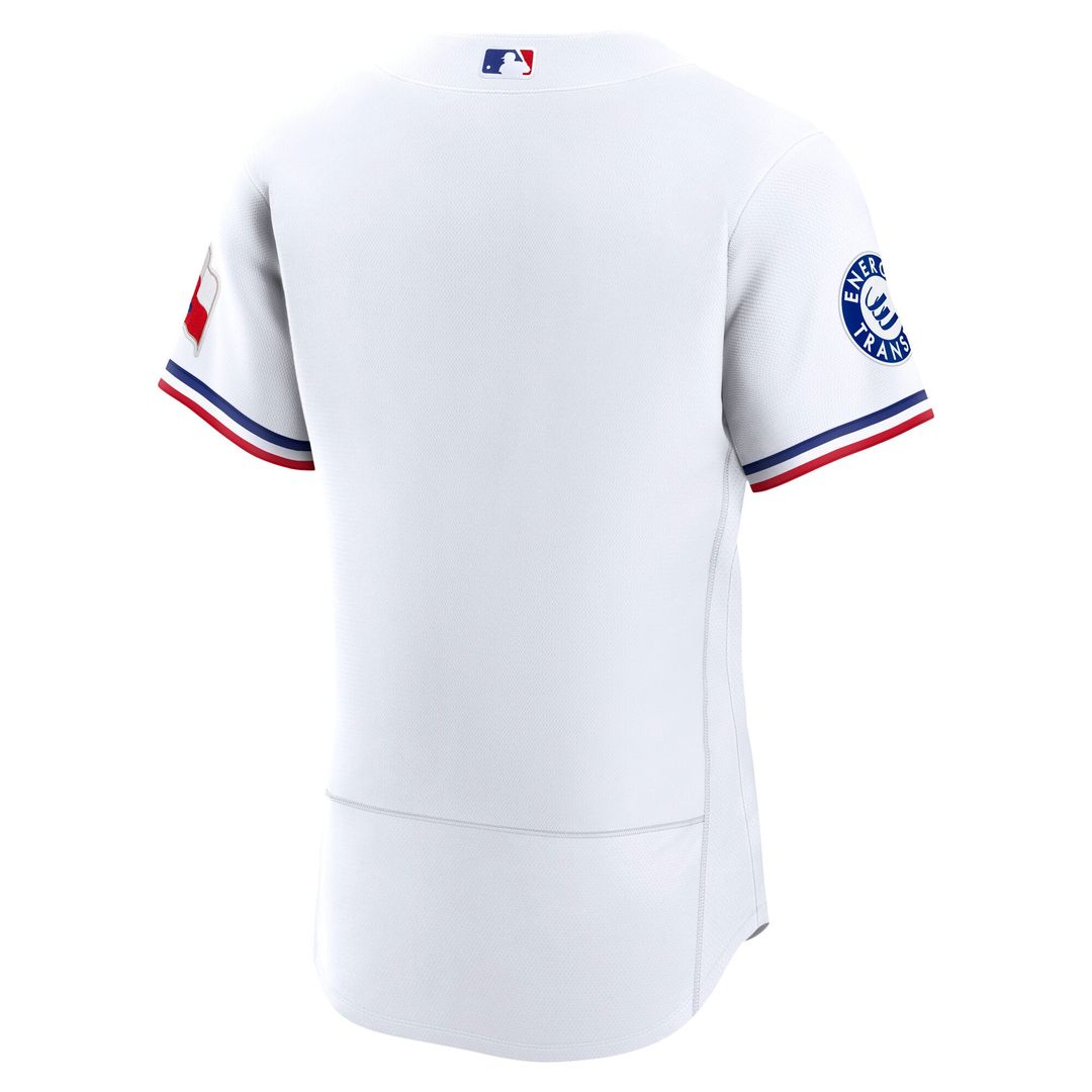 Men's Texas Rangers White Home Sponsor Patch Jersey