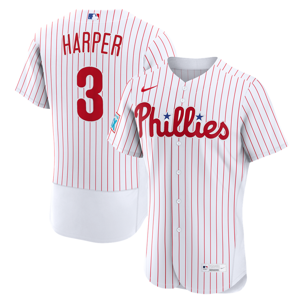 Men's Philadelphia Phillies Bryce Harper Cream Alternate Sponsor Patch Jersey