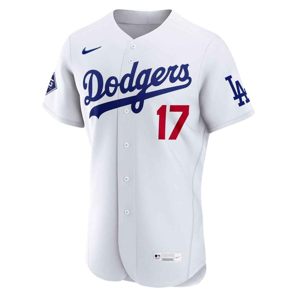 Men's Los Angeles Dodgers Shohei Ohtani White Home Sponsor Patch Jersey