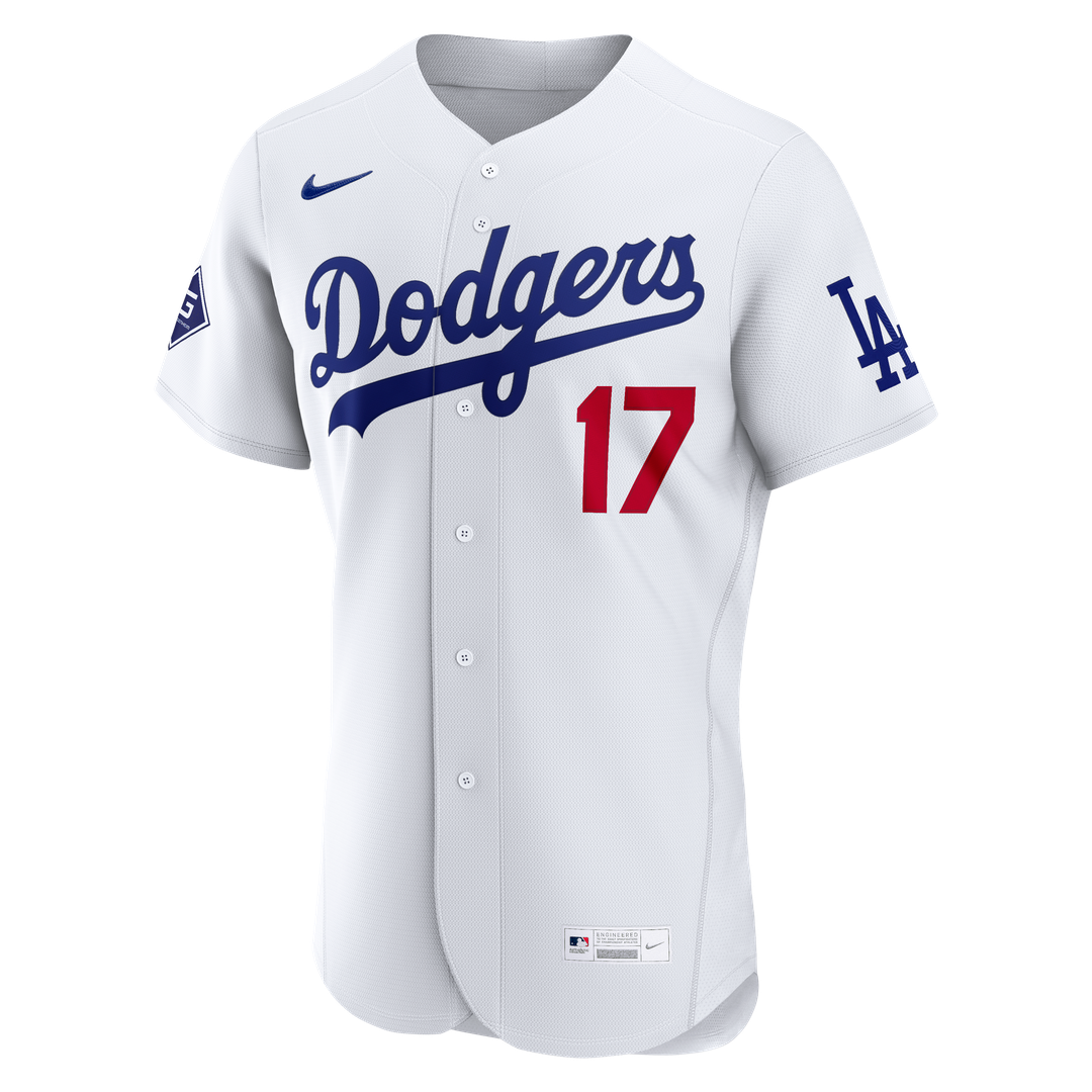 Men's Los Angeles Dodgers Shohei Ohtani White Home Sponsor Patch Jersey