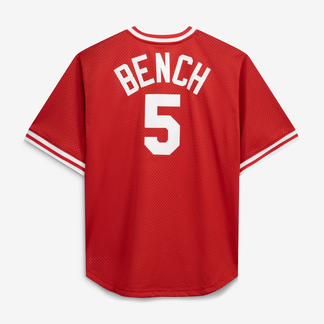 Men's Cincinnati Reds Johnny Bench Red Big & Tall Mesh Batting Practice Jersey