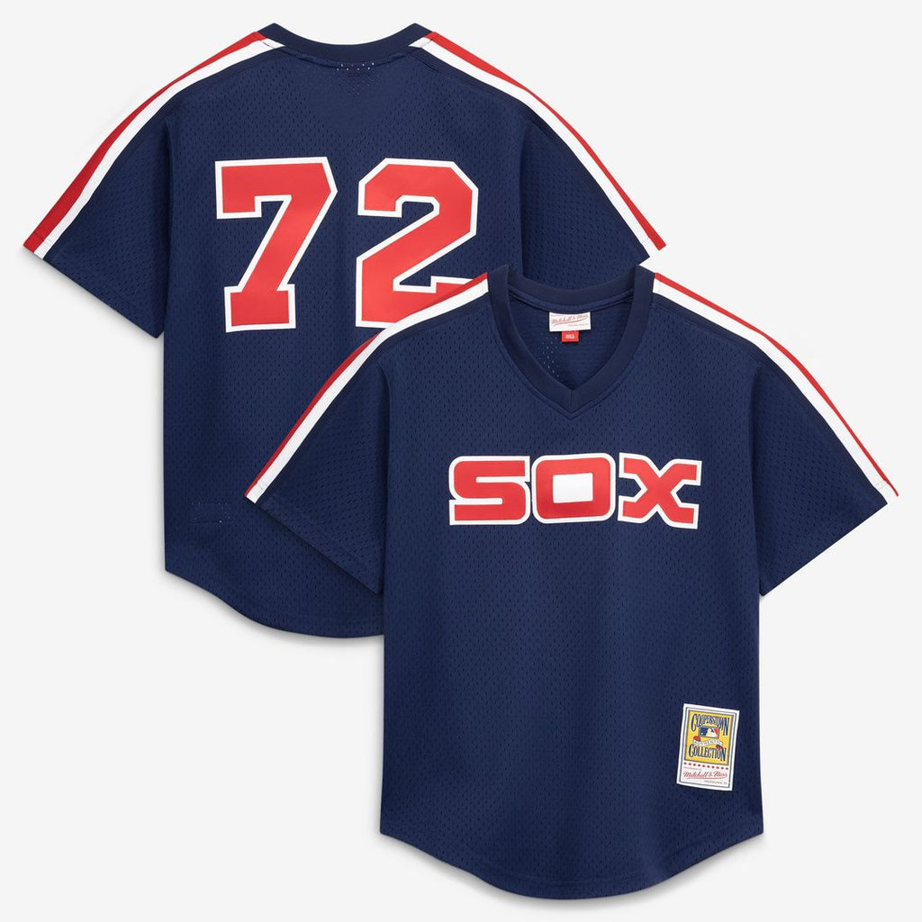 Men's Chicago White Sox Carlton Fisk Navy Batting Practice Jersey