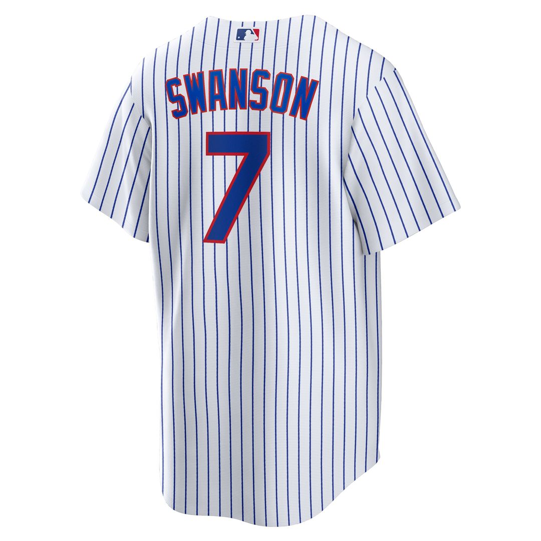 Men's Chicago Cubs Dansby Swanson White Replica Player Jersey