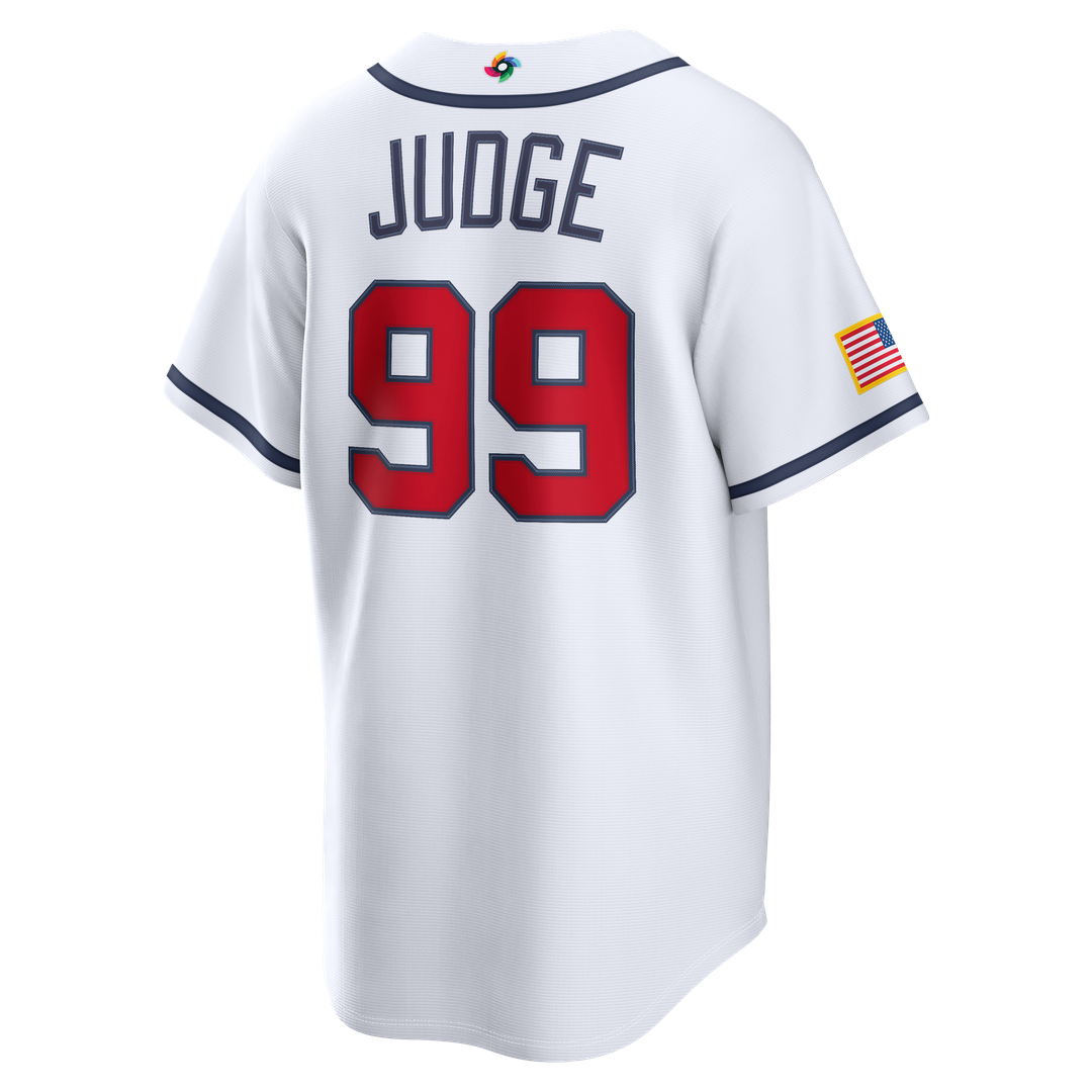 Men's USA Baseball Aaron Judge White 2026 World Baseball Classic Home Stadium Jersey