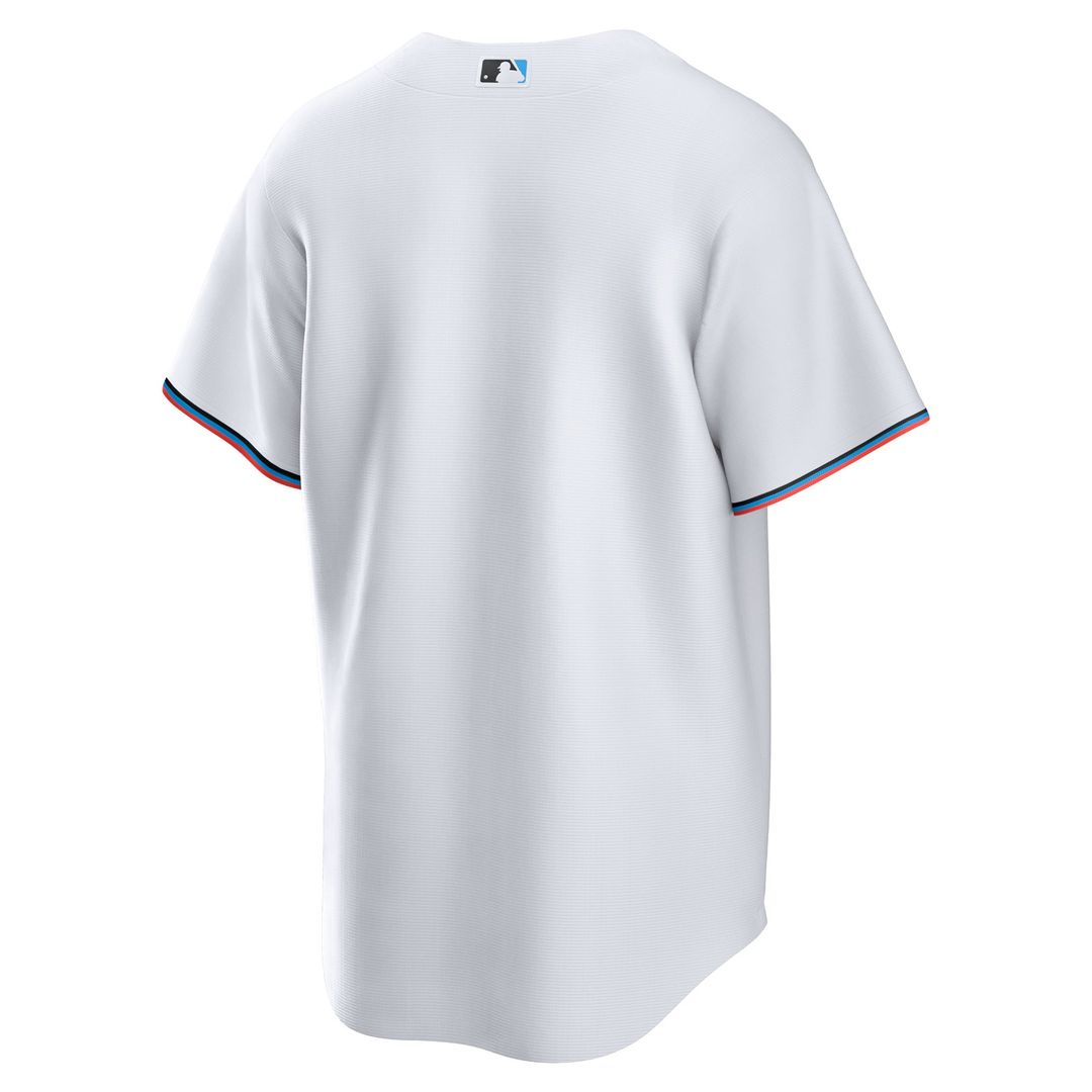 Men's Miami Marlins White Home Blank Replica Jersey