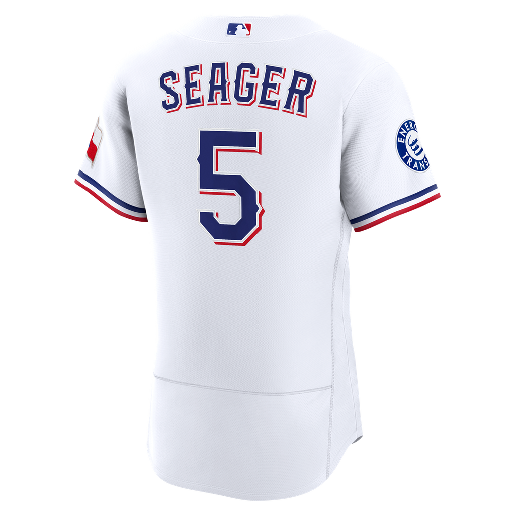 Men's Texas Rangers Corey Seager White Home Sponsor Patch Jersey