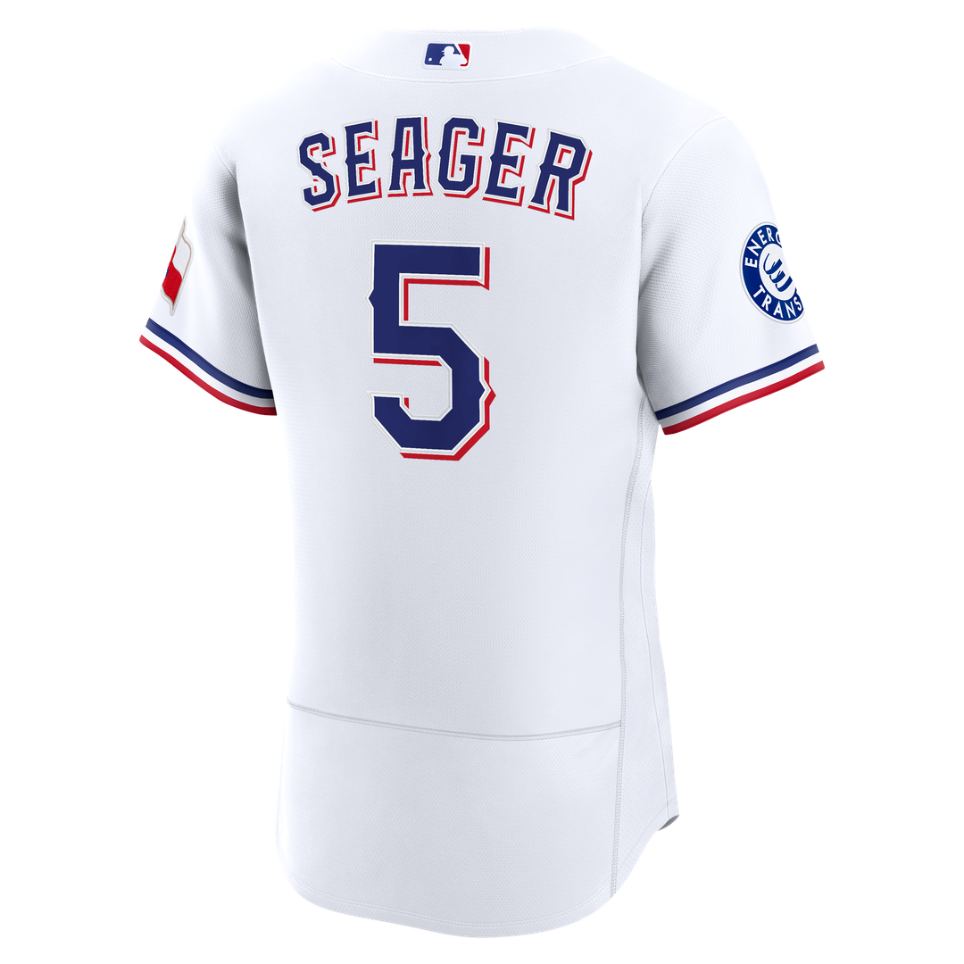 Men's Texas Rangers Corey Seager White Home Sponsor Patch Jersey