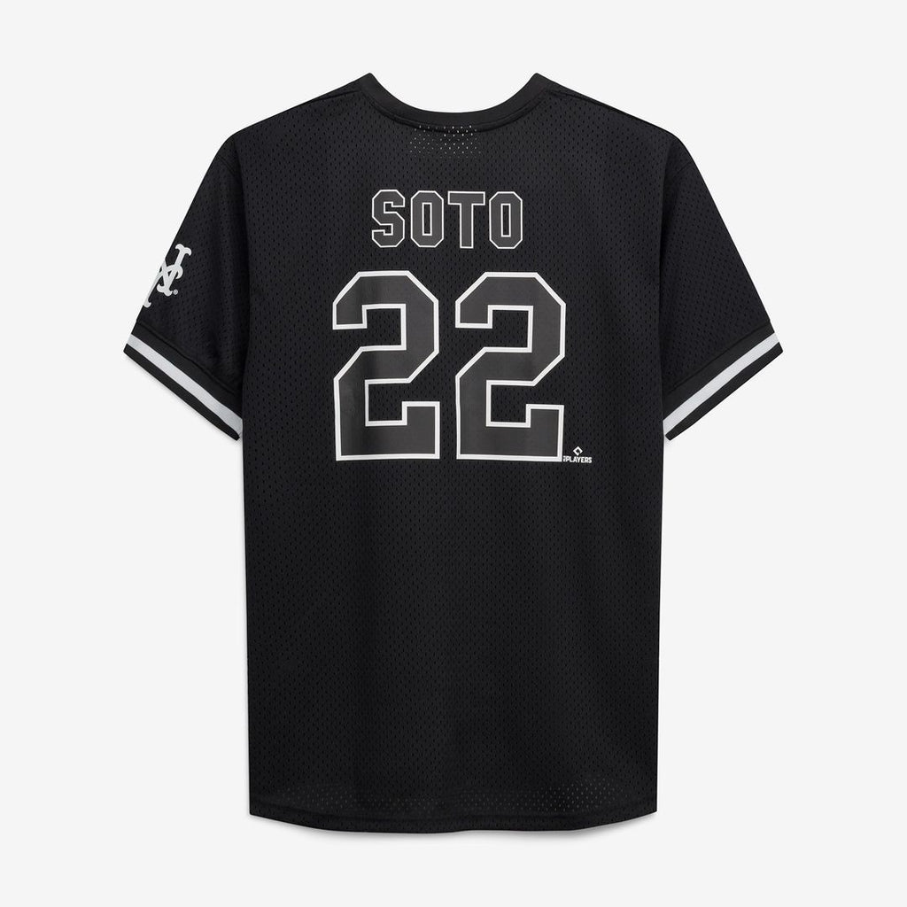Men's New York Mets Juan Soto Black/White Big & Tall Heavyweight Mesh Jersey