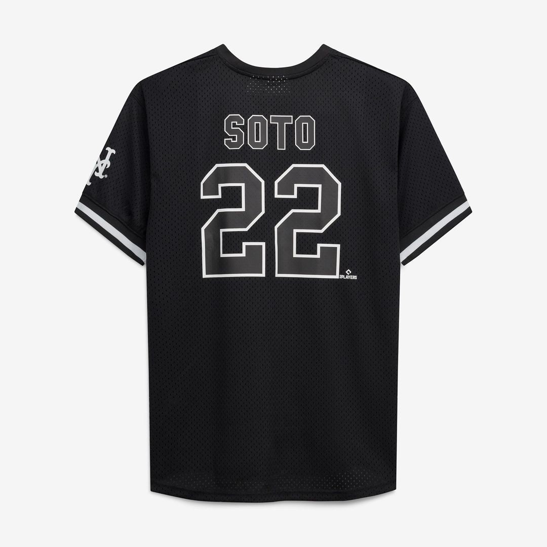 Men's New York Mets Juan Soto Black/White Big & Tall Heavyweight Mesh Jersey