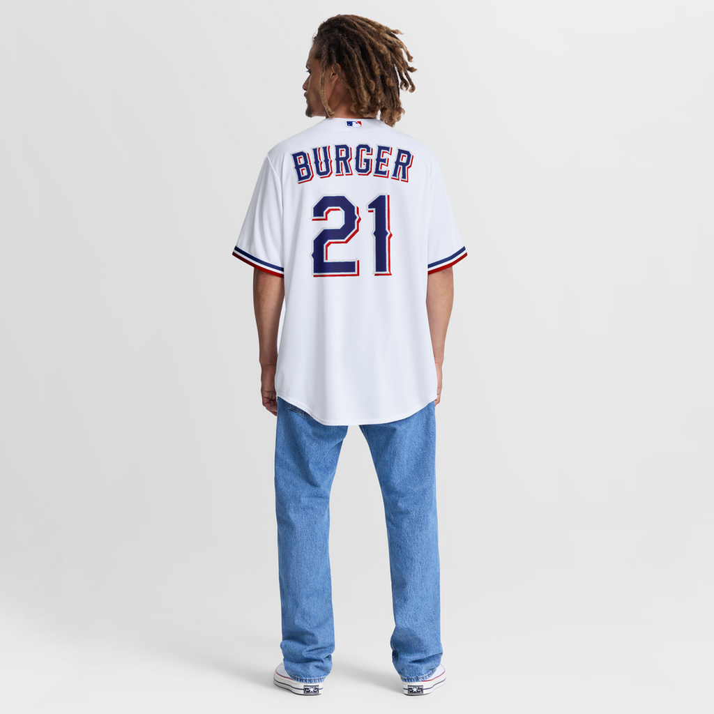 Men's Texas Rangers Jake Burger White Home Replica Jersey