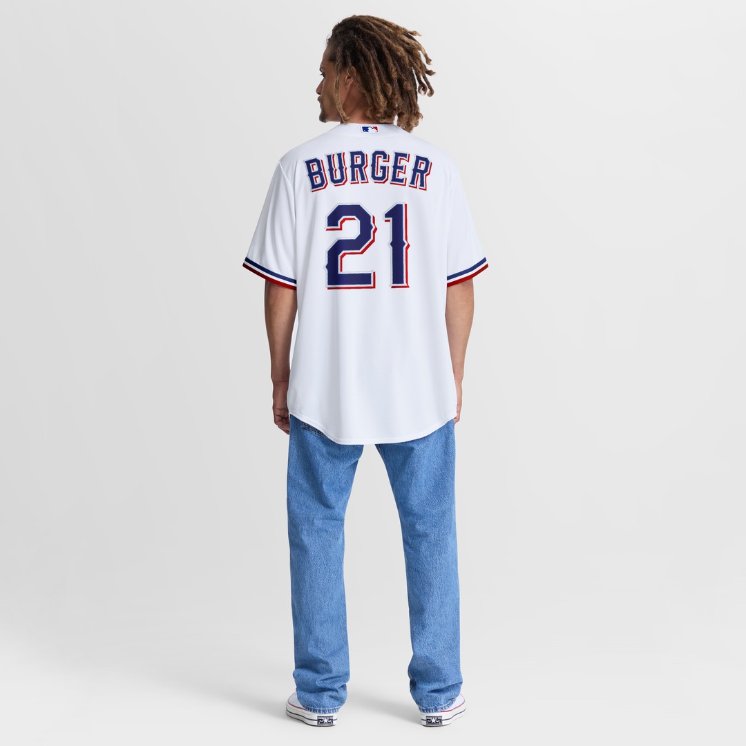 Men's Texas Rangers Jake Burger White Home Replica Jersey