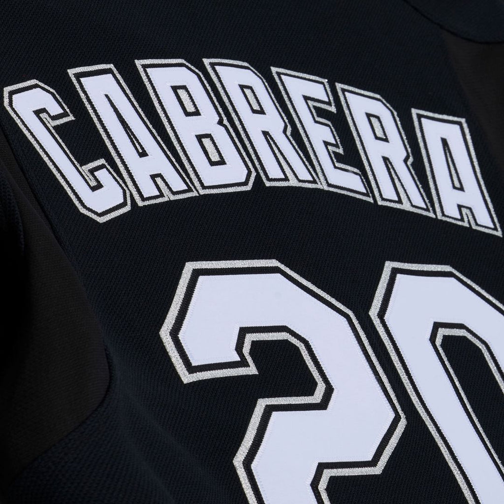 Men's Florida Marlins Miguel Cabrera Black 2003 Mesh Batting Practice Button-Up Jersey