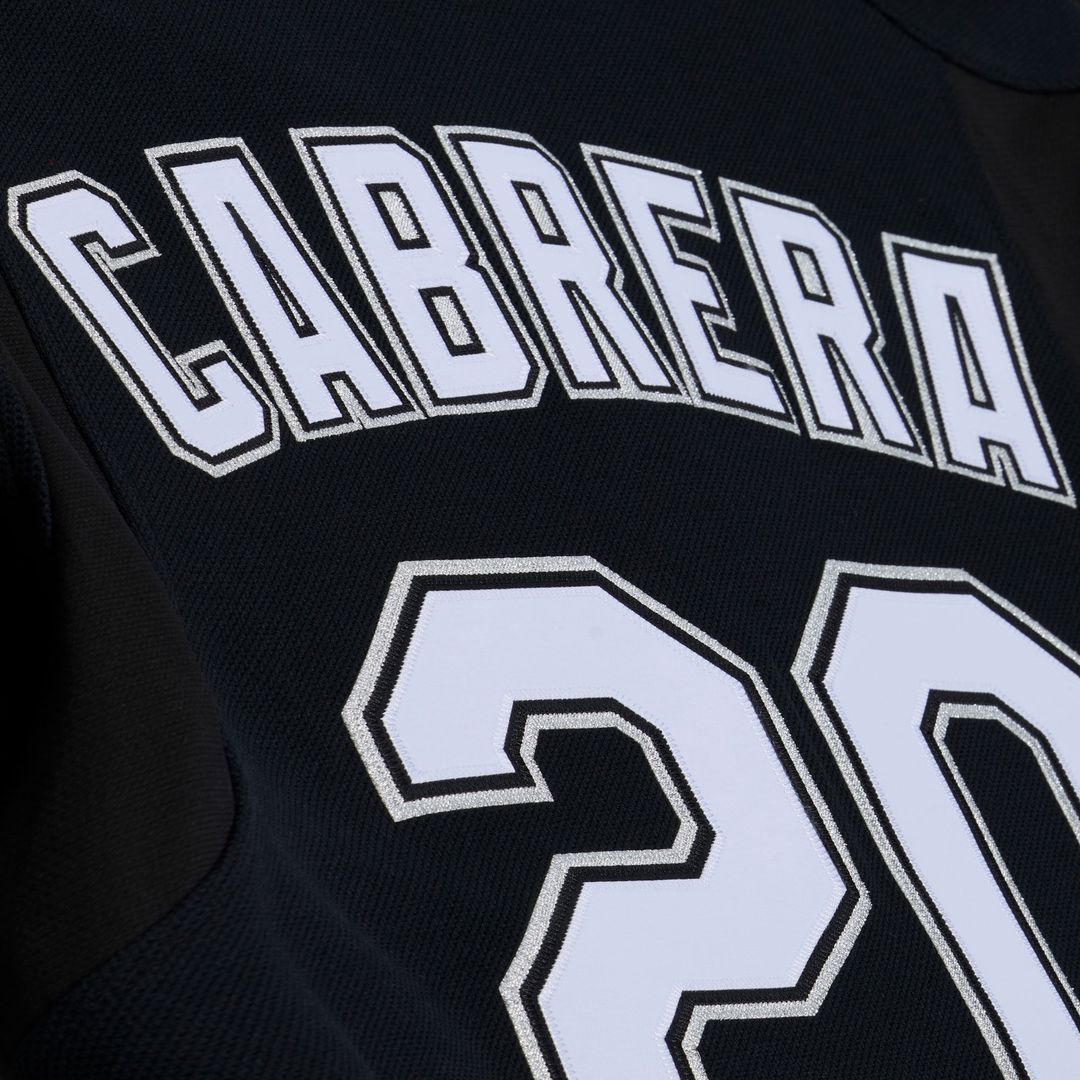 Men's Florida Marlins Miguel Cabrera Black 2003 Mesh Batting Practice Button-Up Jersey
