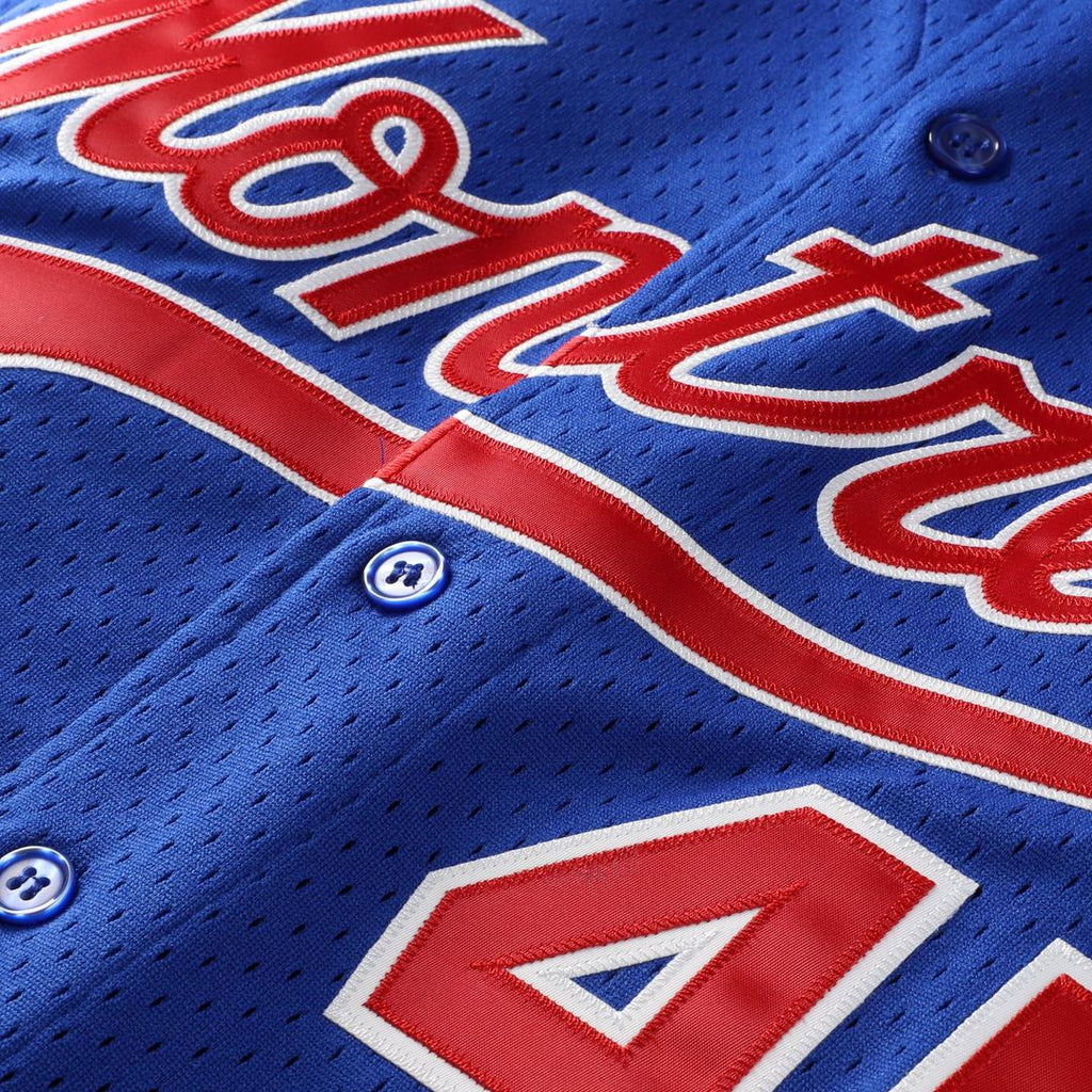 Men's Montreal Expos Pedro Martinez Blue Mesh Batting Practice Button-Up Jersey