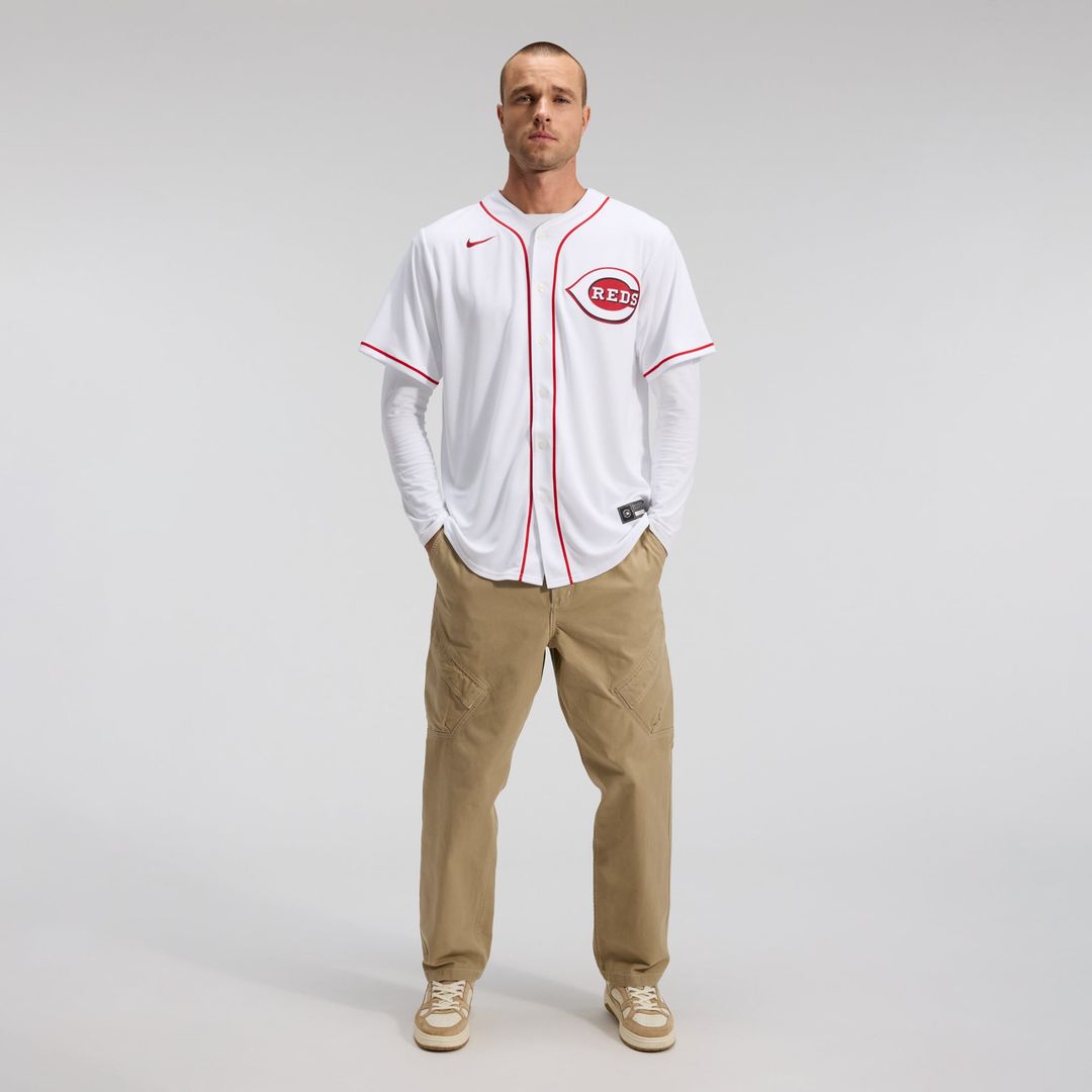 Men's Cincinnati Reds White Home Replica Team Jersey
